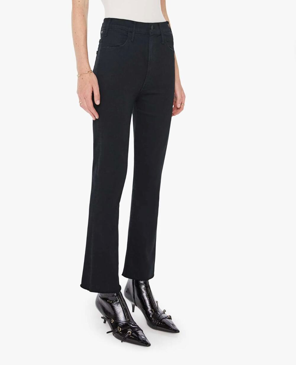 MOTHER DENIM NWT The Hustler Ankle Black Denim Jeans in Not Guilty // 00